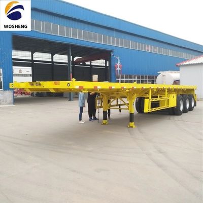 12500x2500x1600-3100mm Semirremolque para contenedores de 30-70t Remolque de techo plano de trabajo pesado