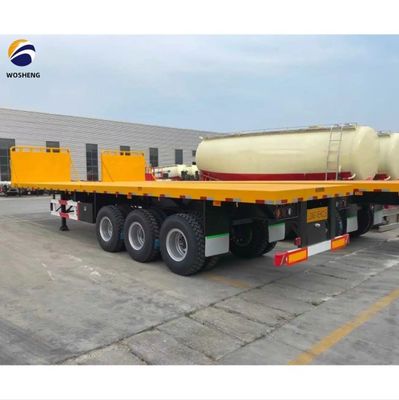 12500x2500x1600-3100mm Semirremolque para contenedores de 30-70t Remolque de techo plano de trabajo pesado