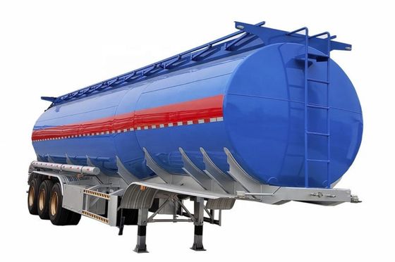 Acero al carbono 42cbm Fuel Tanker Semi remolque con carga útil máxima 30000 kg