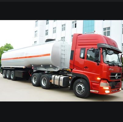Acero al carbono 42cbm Fuel Tanker Semi remolque con carga útil máxima 30000 kg