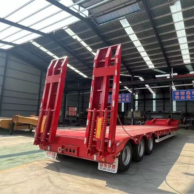 Rampas hidráulicas duraderas con varios ejes Excavadora de carga de 3 y 4 ejes Camión de cama baja Semirremolque