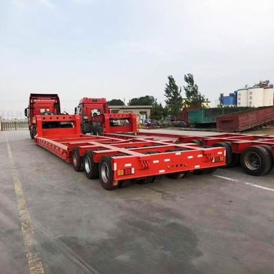 Equipo de transporte de carga pesada con rampa hidráulica de 100 toneladas camión semirremolque