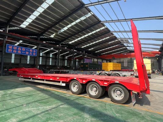 Equipo de transporte de carga pesada con rampa hidráulica de 100 toneladas camión semirremolque