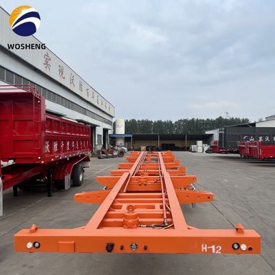 12R22.5*12pcs Pneumático 1/2 Ejes 20/40/45/48 pies Esqueleto de acero Semirremolque para transporte de camiones en contenedores