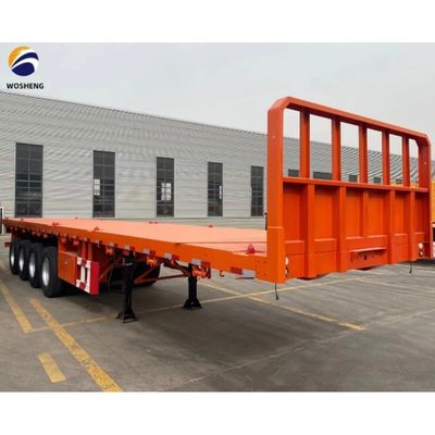 3 Ejes 4 Ejes Contenedor Camión de cama plana Semirremolque para el transporte de contenedores de 20 pies 40 pies