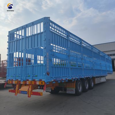 Semi remolque de cerca de 20 a 50 toneladas para ganado de vacuno de Wosheng