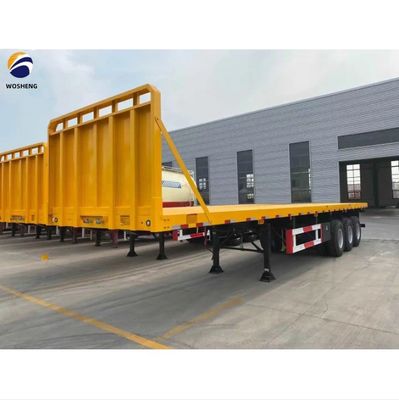 3 Ejes 4 Ejes Contenedor Camión de cama plana Semirremolque para el transporte de contenedores de 20 pies 40 pies