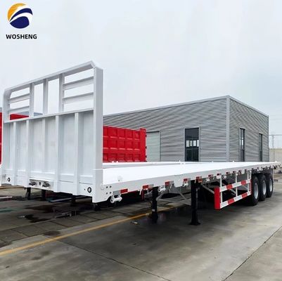 3 Ejes 4 Ejes Contenedor Camión de cama plana Semirremolque para el transporte de contenedores de 20 pies 40 pies