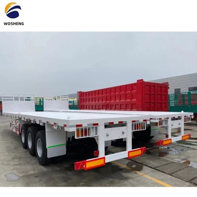 3 Ejes 4 Ejes Contenedor Camión de cama plana Semirremolque para el transporte de contenedores de 20 pies 40 pies