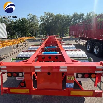 Carga útil 30000 kg Semi remolque de esqueleto duradero para camión en 20/40/45/48/53 pies