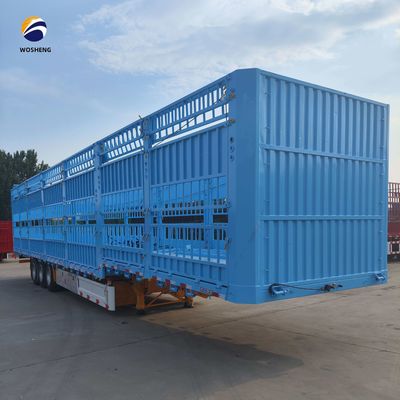 Semi remolque de cerca de 20 a 50 toneladas para ganado de vacuno de Wosheng