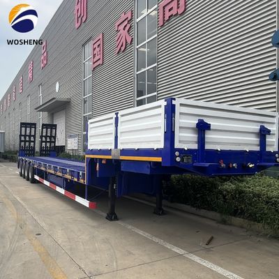 Semiremolque de 3 ejes de lecho bajo para el transporte de maquinaria pesada 13000x3000x3300mm