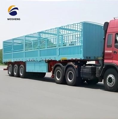 Semi remolque de cerca de 20 a 50 toneladas para ganado de vacuno de Wosheng