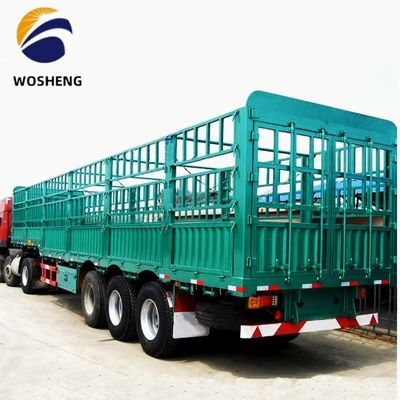 Semi remolque de cerca de 20 a 50 toneladas para ganado de vacuno de Wosheng