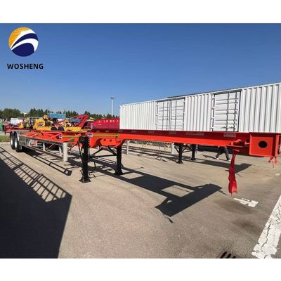Tare Peso 6500kgs 2 Ejes Esqueleto Remolque para 20ft 40ft 45ft Contenedor de envío