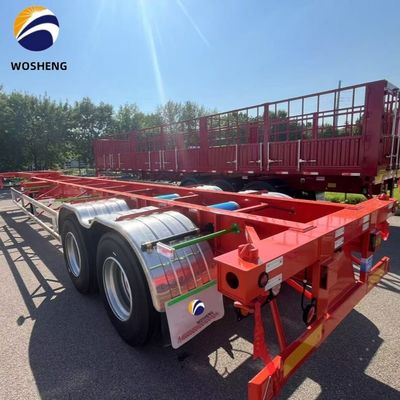 12400x2500x1550mm Tractor de aterrizaje pesado de 28 t Semiremolque esqueleto para transporte de contenedores