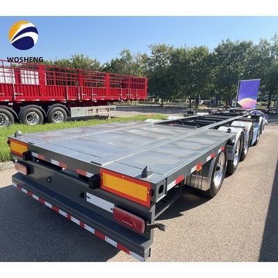 4 Ejes Contenedor de envío Remolque esqueleto para el transporte de contenedores de color personalizado