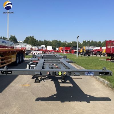 4 Ejes Contenedor de envío Remolque esqueleto para el transporte de contenedores de color personalizado