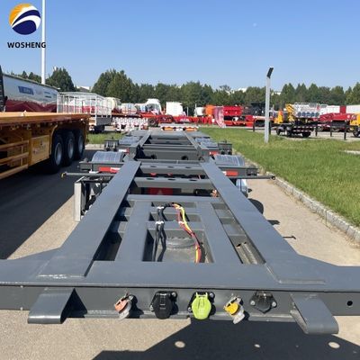 4 Ejes Contenedor de envío Remolque esqueleto para el transporte de contenedores de color personalizado