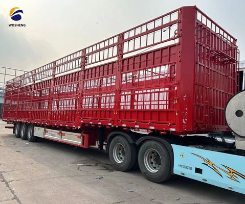 Semi remolque de cerca alta de 3 ejes para el transporte de vacas de ganado con borde 8.5-20 y duradero