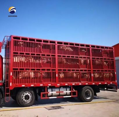 Semi remolque de cerca alta de 3 ejes para el transporte de vacas de ganado con borde 8.5-20 y duradero