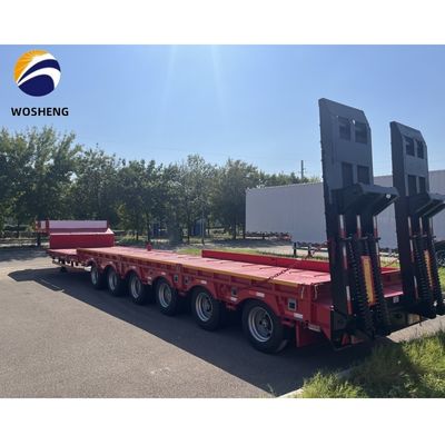 Semiremolque de 6 ejes de lecho bajo perfecto para el transporte de excavadoras y excavadoras de 100-120 toneladas