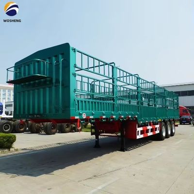50T Capacidad 3 Eje 12,4m Pared lateral de cercas Semi remolque Tipo personalizable y clásico