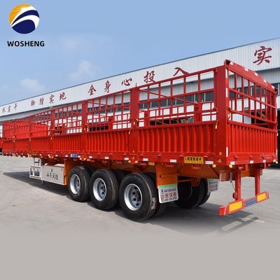 50T Capacidad 3 Eje 12,4m Pared lateral de cercas Semi remolque Tipo personalizable y clásico