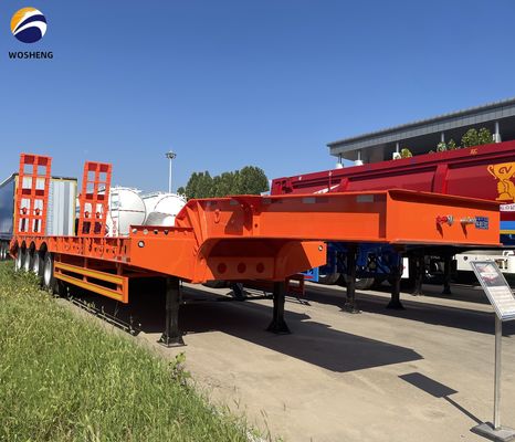 Semiremolque de lecho bajo de 60-100 toneladas con 4 ejes para el transporte de camiones pesados y remolques