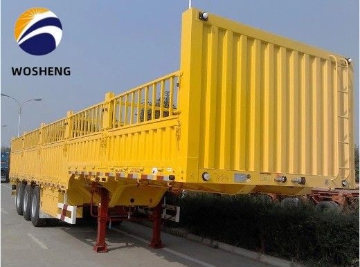 50T Capacidad 3 Eje 12,4m Pared lateral de cercas Semi remolque Tipo personalizable y clásico