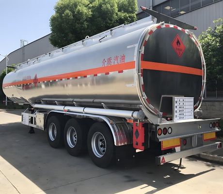 Transporte de combustible de eje estándar de aceite de personalización de 3 ejes de aleación de aluminio tanque semirremolque