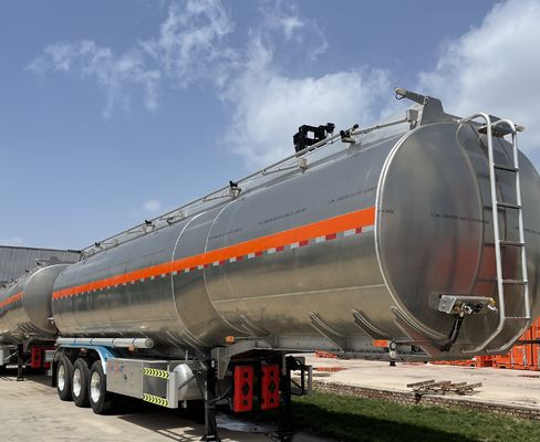 Transporte de combustible de eje estándar de aceite de personalización de 3 ejes de aleación de aluminio tanque semirremolque