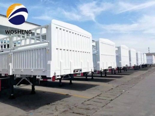 12.4m Largo 50T 3 Eje Placa lateral de cerca lateral semirremolque con suspensión mecánica