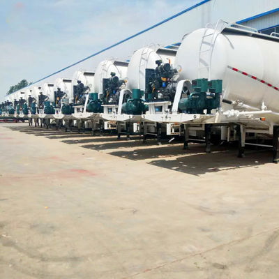 3 Ejes Cemento de aleación de aluminio Tanque neumático Semirremolque Cisterna de combustible Camión remolque