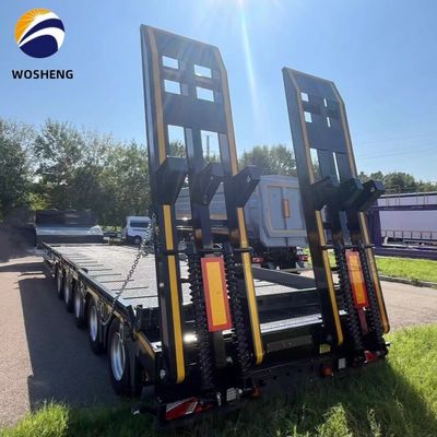 Semi remolque de cama baja de 3/4 ejes personalizado para el transporte de contenedores