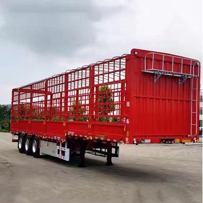 Semiremolque de cerca multifunción de 3/4 ejes para el transporte de animales a granel y carga de granos