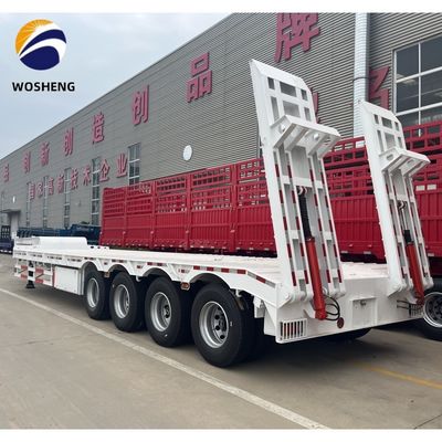 60 toneladas 2 &quot;/ 3.5&quot; JOST King Pin 3 Eje Lowboy Cargador Semi remolque de cama baja para trabajo pesado