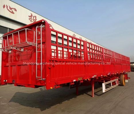 Semiremolque de cerca multifunción de 3/4 ejes para el transporte de animales a granel y carga de granos