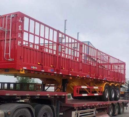 Semiremolque de cerca multifunción de 3/4 ejes para el transporte de animales a granel y carga de granos