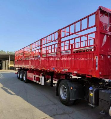 Semiremolque de cerca multifunción de 3/4 ejes para el transporte de animales a granel y carga de granos