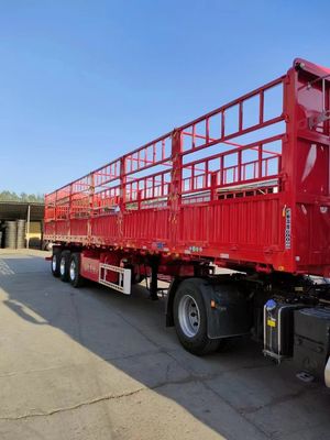 Semiremolque de cerca multifunción de 3/4 ejes para el transporte de animales a granel y carga de granos