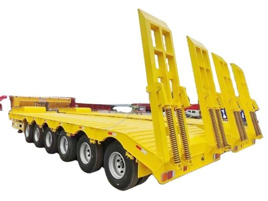 Elevador hidráulico de 4 ejes 80T Semi remolque con cuello de ganso desmontable 16000x3000x1100mm