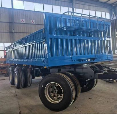 Acero 2/3 Ejes 10-30 toneladas de remolque de cama plana con estaca de cerca y sistema de frenos T30/30