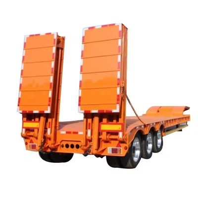 Remolque de contenedores de lecho bajo para cargas de 40T-100T 13/16/20 toneladas Eje Q345B / T700 viga de acero