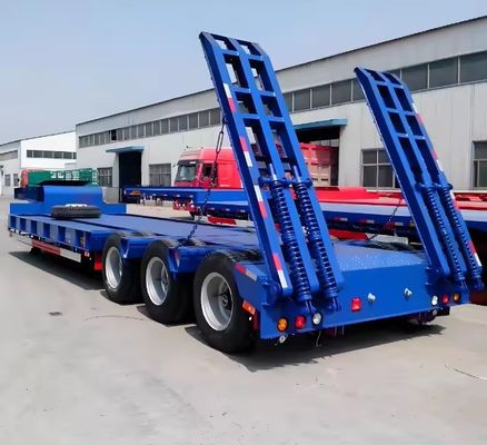 Remolque de contenedores de lecho bajo para cargas de 40T-100T 13/16/20 toneladas Eje Q345B / T700 viga de acero