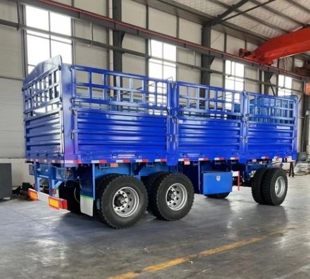 Petición del cliente 3 Eje de tira de barras de cercas Full trailer con estaca de cercas