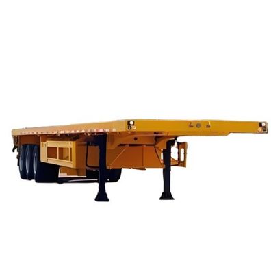 Q345b Gran haz de 3 ejes Camión de cama plana Semirremolque adecuado para contenedores de 20 a 40 pies