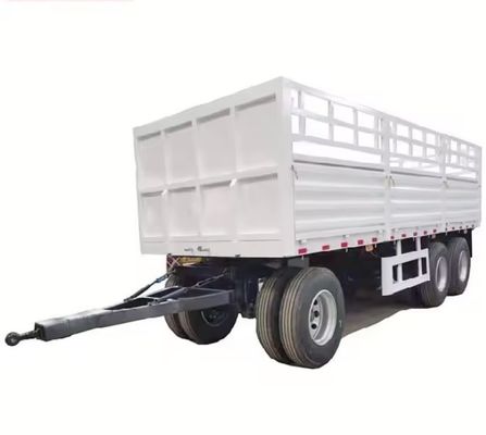 3 Eje de tracción remolcando Dolly Full Truck Trailer con cerco de estaca de la solicitud del cliente
