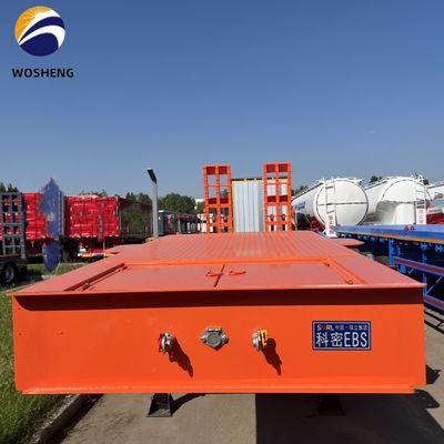 9.0-22.5 Rim 3 Axle 60T camión de cama baja semirremolque para equipos pesados