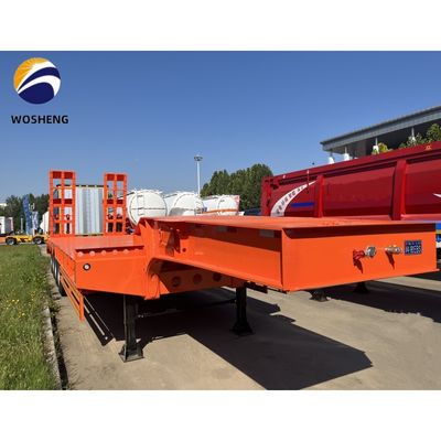 9.0-22.5 Rim 3 Axle 60T camión de cama baja semirremolque para equipos pesados